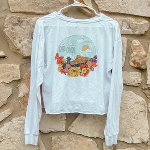 Rip curl white long sleeve top size small light weight